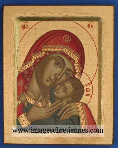 icône représentant la Vierge de Korsun avec son fils Jésus
