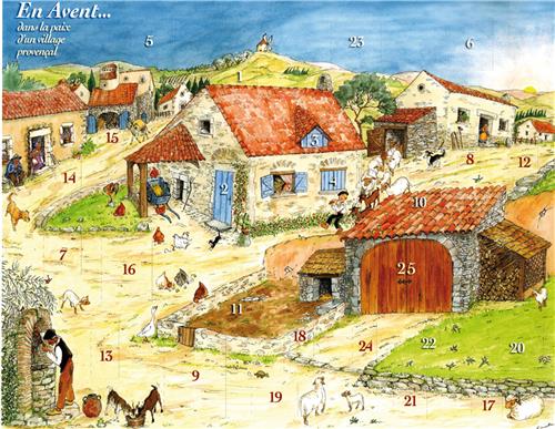 Calendrier de l'avent dessiné abbaye de Rieunette