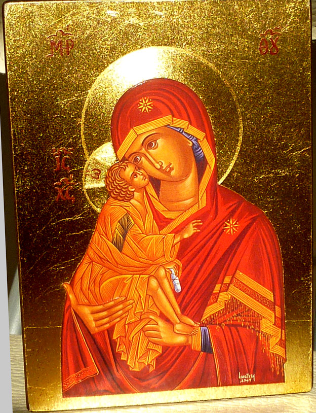 icône représentant la Vierge à l'enfant