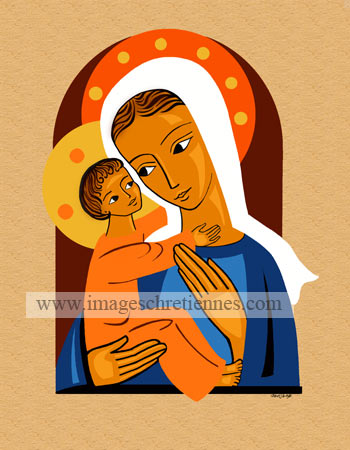 icône représentant la Vierge Marie Mère bien-aimée des croyants