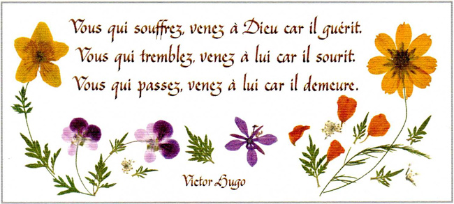 carte florale d'encouragement
