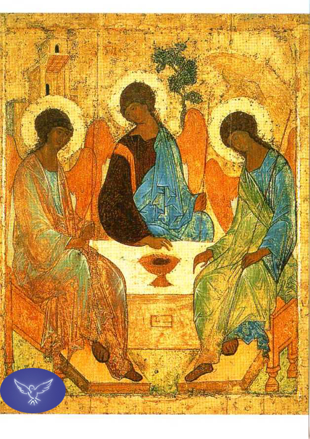 image de communion. Icone de la trinité par andrei roublev