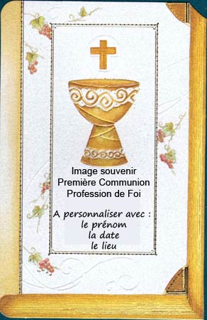 calice et croix sur une bible avec dorure image de communion personnalisable