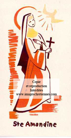 carte saint patron pour le prenom amandine