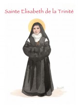 aquarelle Sainte Elisabeth de la Trinité Carmélite