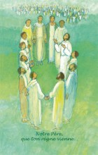 Jésus au milieu des apôtres leur apprend à prier le Notre Père