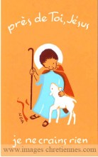 image de baptême petit berger et agneau