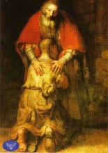 image souvenir de communion - fils prodigue de Rembrandt