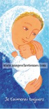 image de bapteme : Marie et nouveau né dans son cou