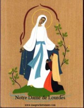 icône représentant Notre Dame de Lourdes avec Bernadette