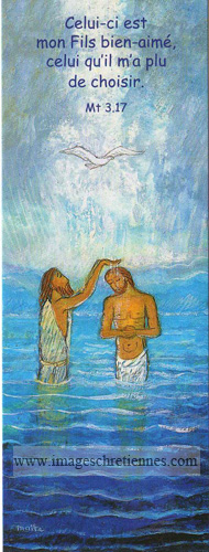 image de baptême : Jésus baptisé dans le jourdain